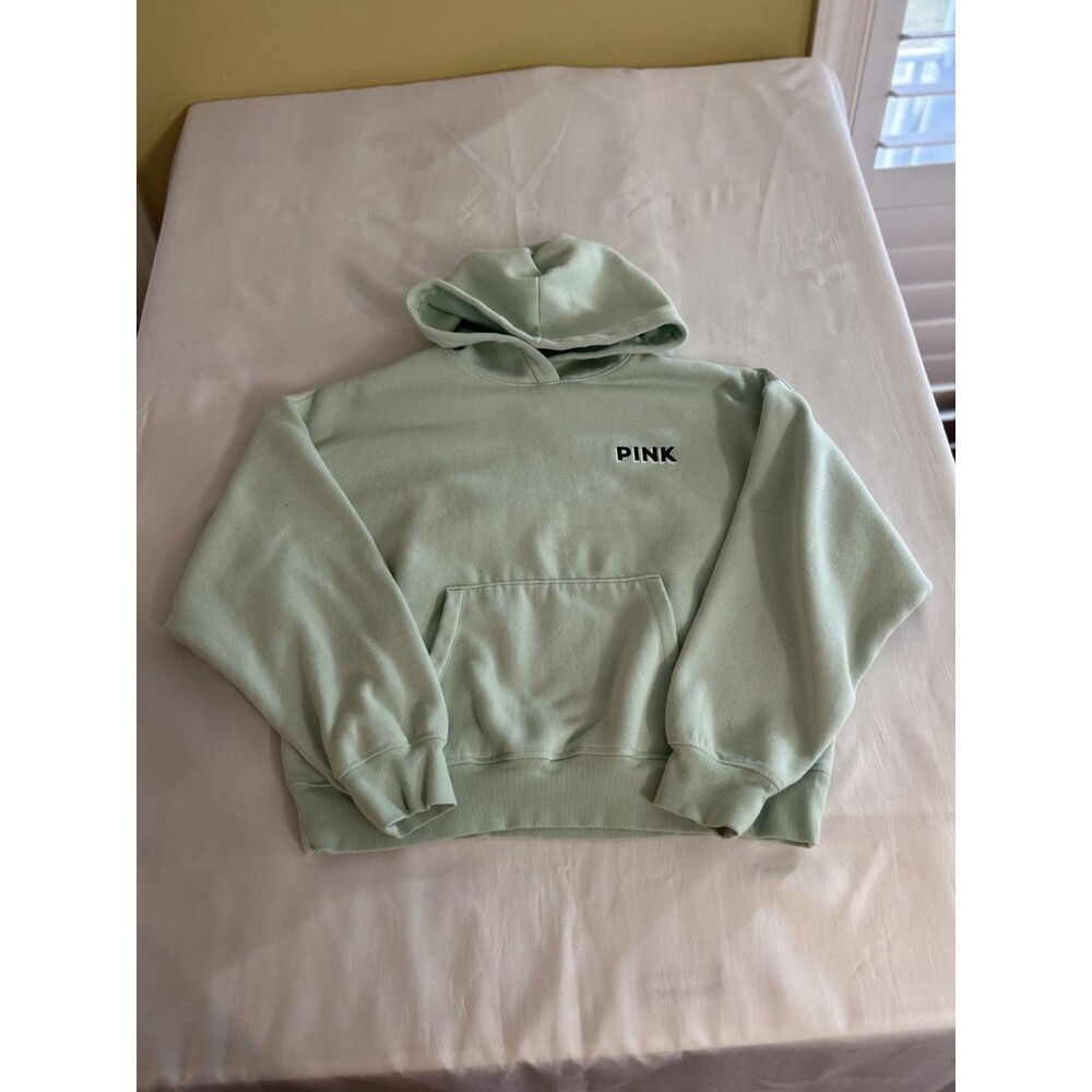 Ski Aspen Y2K Pink Graphic Sweatshirt Mint Green Skiing Crewneck Pullover Size M - Picture 2 of 5